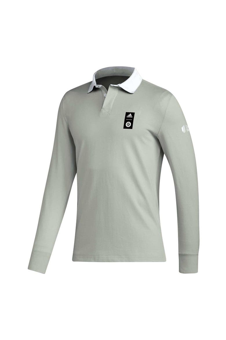 Men's adidas 2023 Player Gray New England Revolution Travel Long Sleeve Polo, Alternate, color, Gray