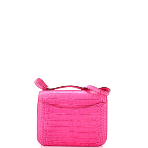 Pre-owned Hermes Hermes Constance Bag Matte Alligator 18 In Pink