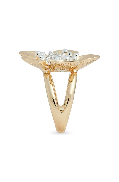 Shop Nordstrom Floral Cubic Zirconia Accent Ring In Goldilver