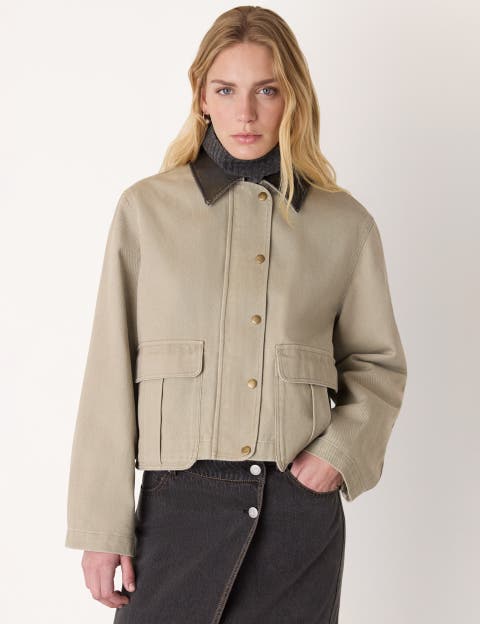 Casual Contrast Collar Jacket