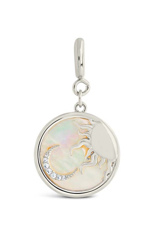 Sterling Forever Sun And Moon Mother Of Pearl Charms In Silver