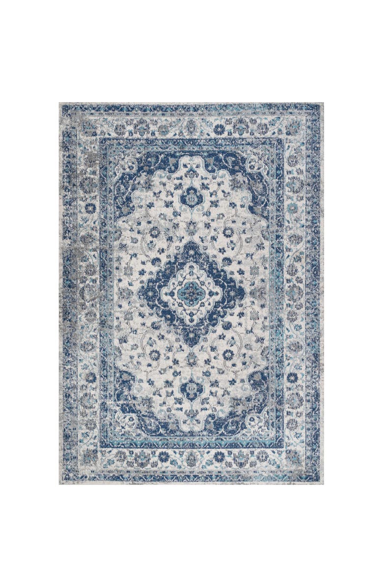 JONATHAN Y Indhira Ornate Medallion Persian Area Rug, Main, color, Blue/Gray