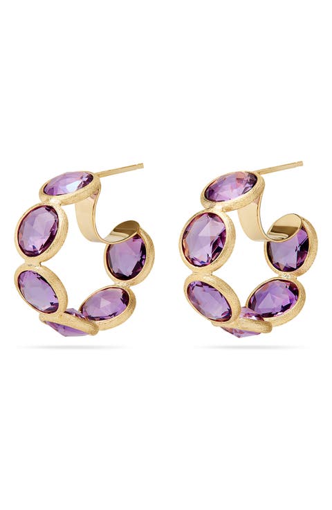Jaipur Color Amethyst Hoop Earrings