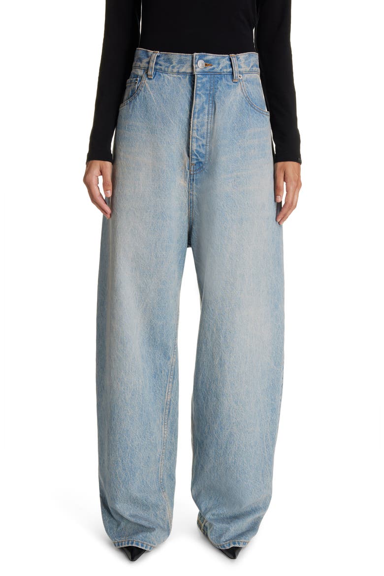 Baggy Straight Leg Jeans, Main, color, LIGHT INDIGO/ MADDER