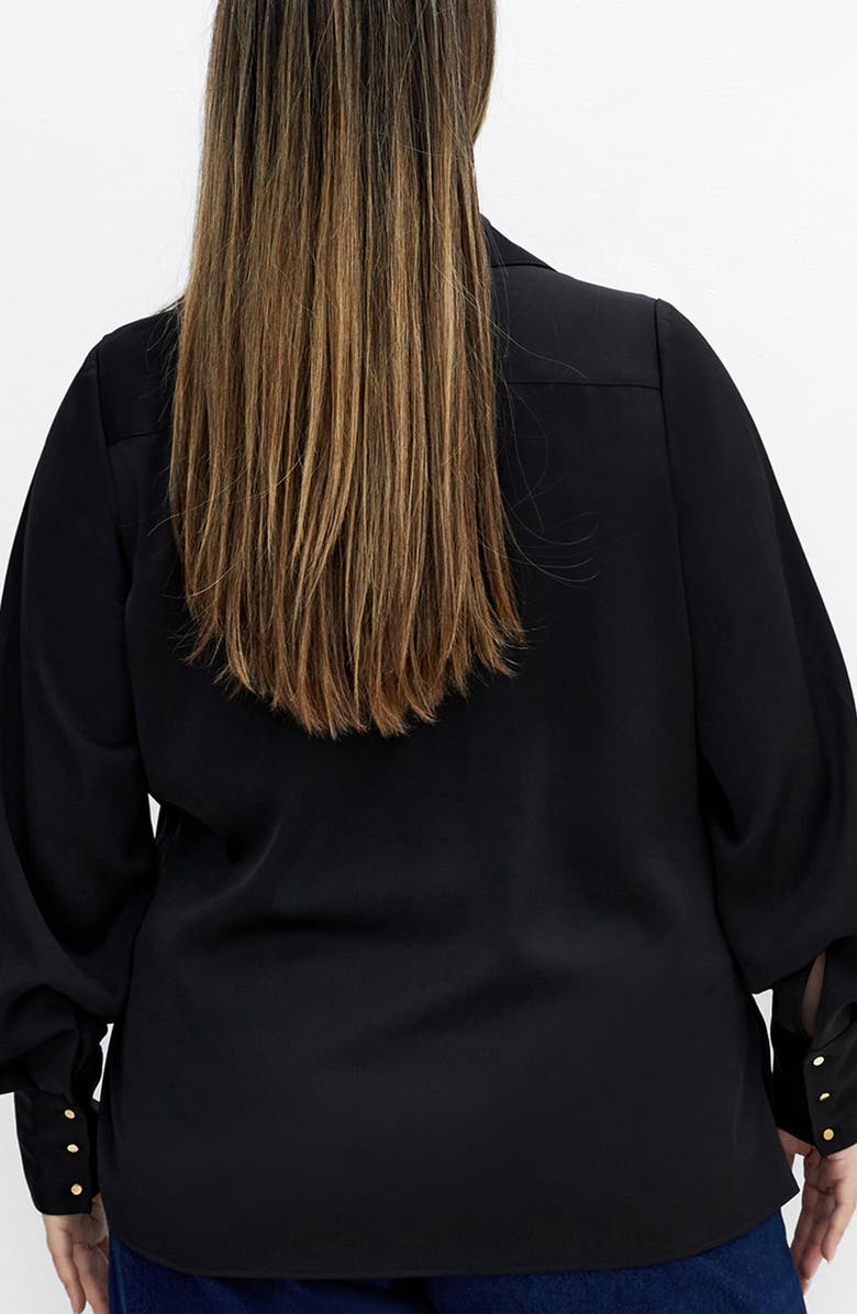 City Chic Amoura Button-Up Shirt, Alternate, color, Black