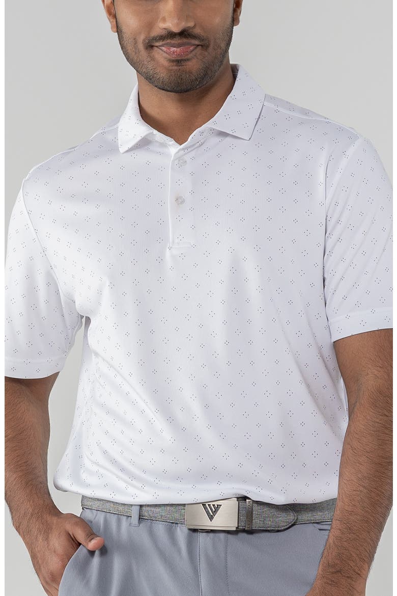 Detect Knit Polo, Main, color, WHITE/ CHARCOAL
