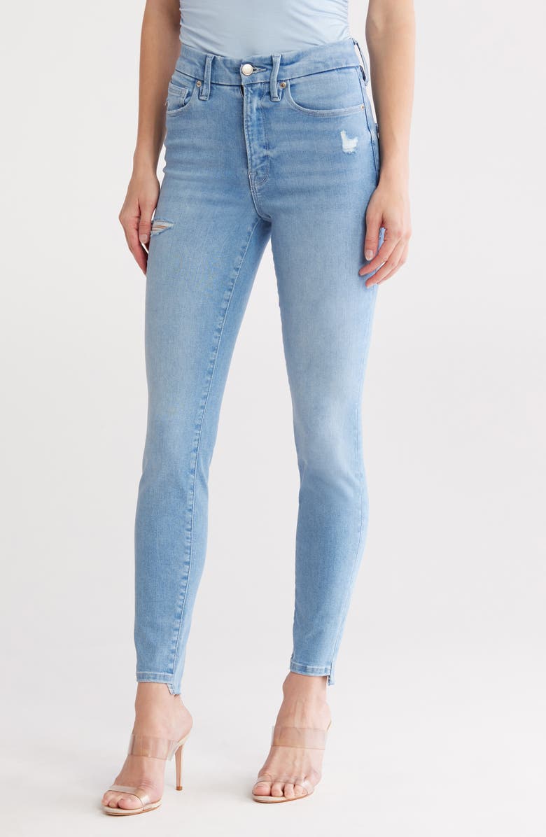 Good American Always Fits Good Legs Step Hem Skinny Jeans, Main, color, 