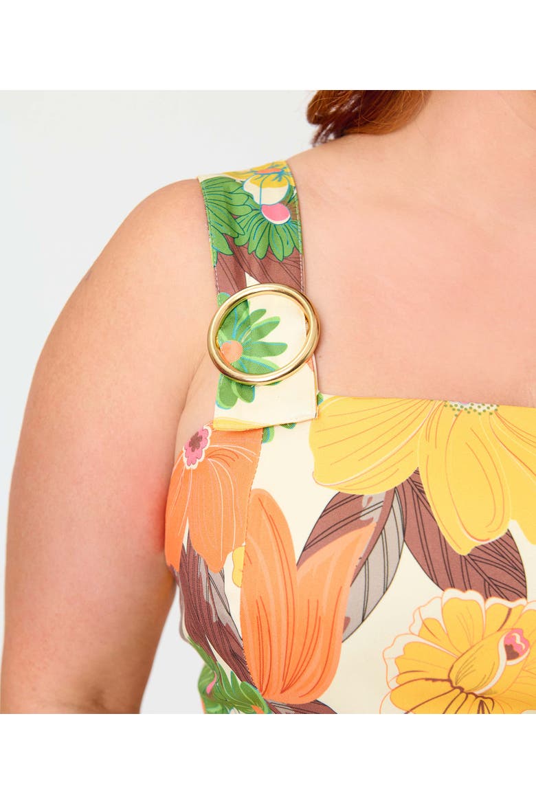 Plus Size Picnic Perfect Midi Dress, Alternate, color, Orange Floral Print