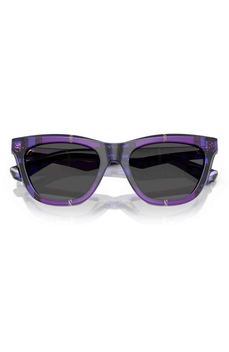 Burberry 53mm Cat Eye Sunglasses, Alternate, color, Violet Check