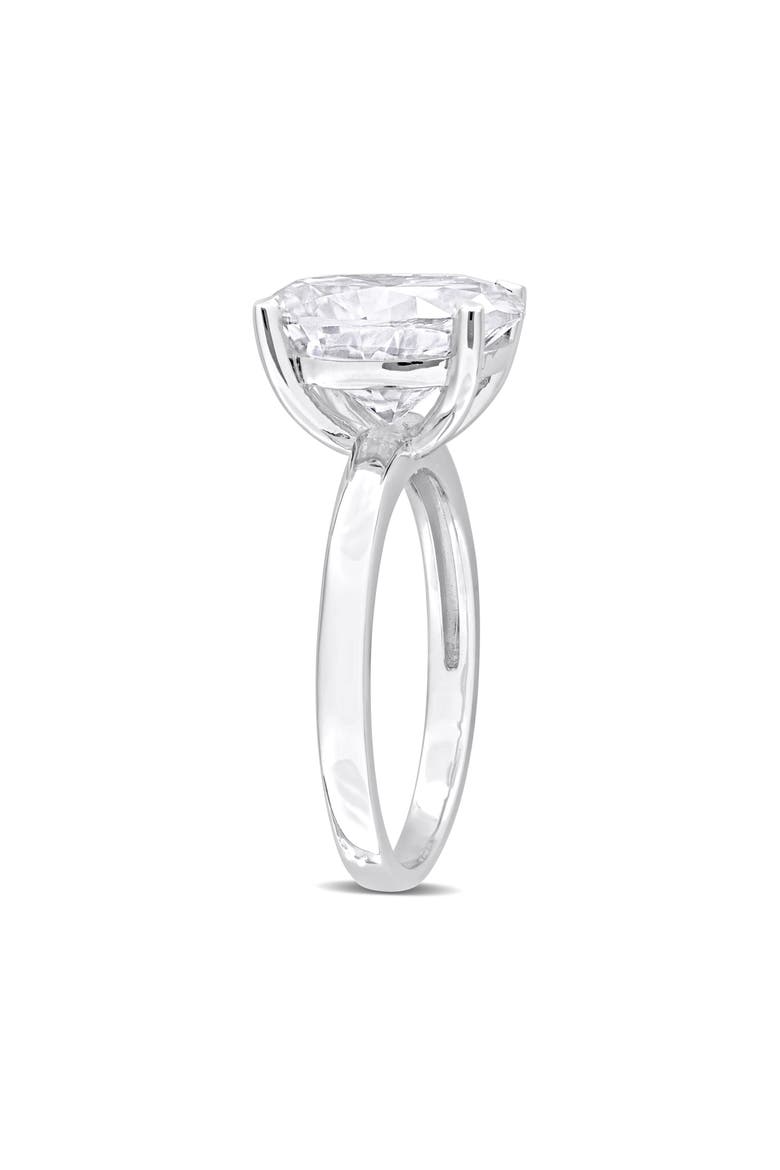 Sterling Silver Oval Lab Created Moissanite Ring, Alternate, color, SILVER