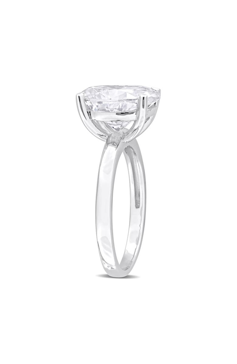 DELMAR Sterling Silver Oval Lab Created Moissanite Ring, Alternate, color, Silver