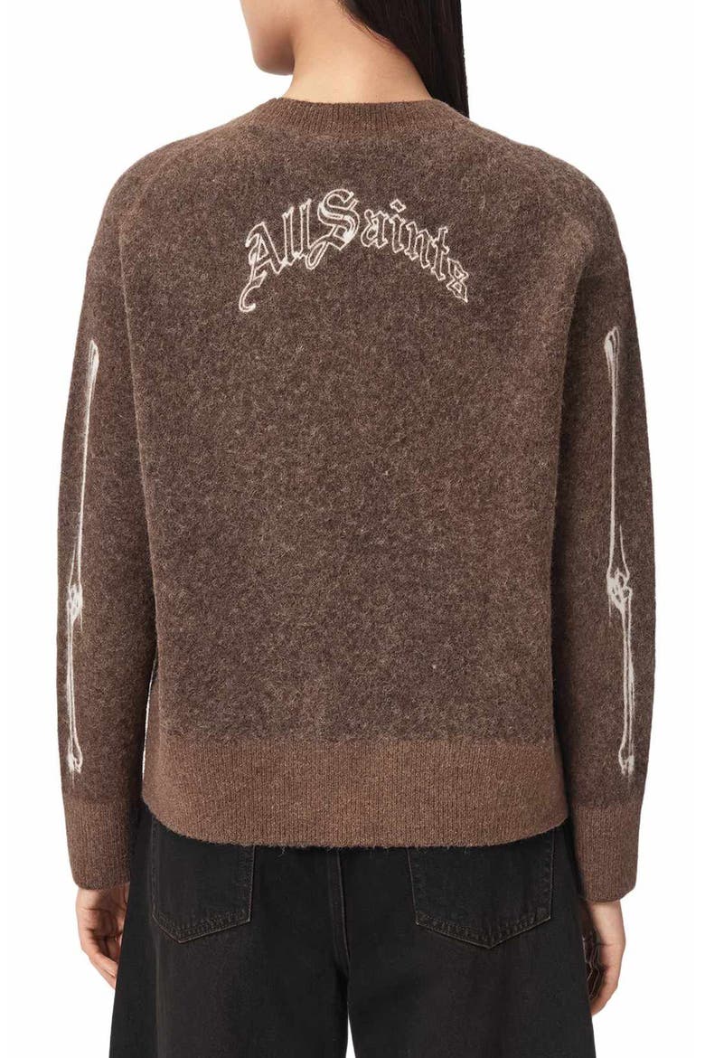 Ribspill Crewneck Sweater, Alternate, color, HOT CHOC BROWN