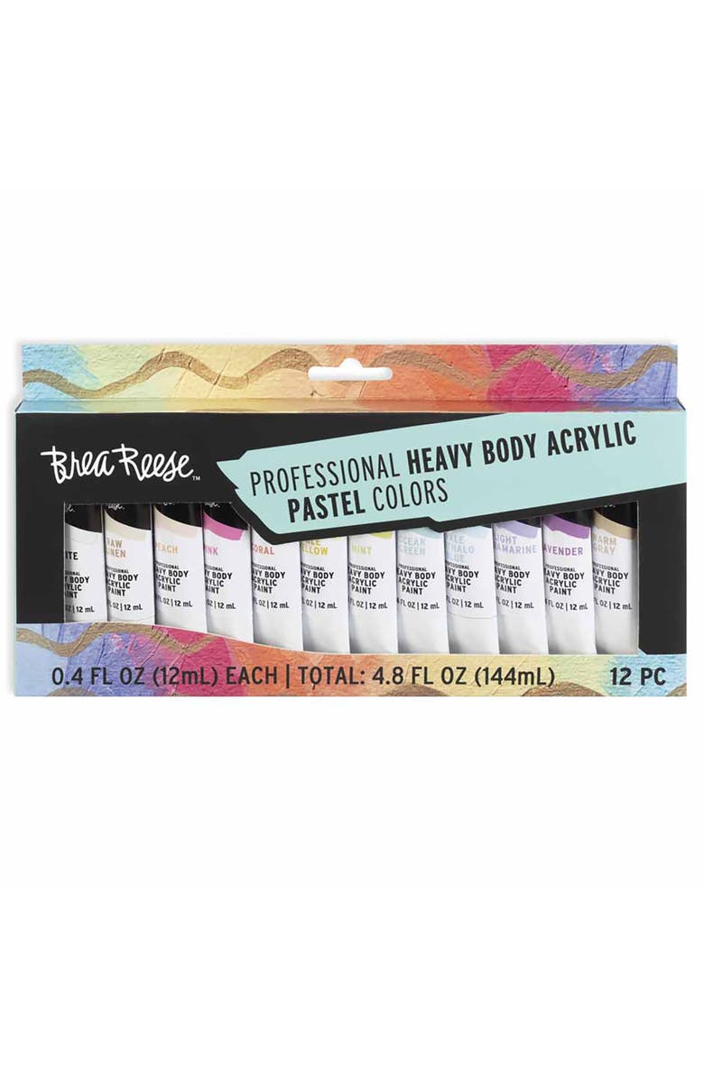Brea Reese Professional Heavy Body Acrylic Paint Set, Pastel Colors, Main, color, 