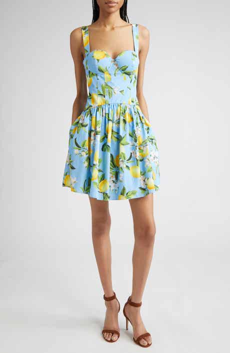 L'AGENCE Jai Lemon Print Corset Minidress