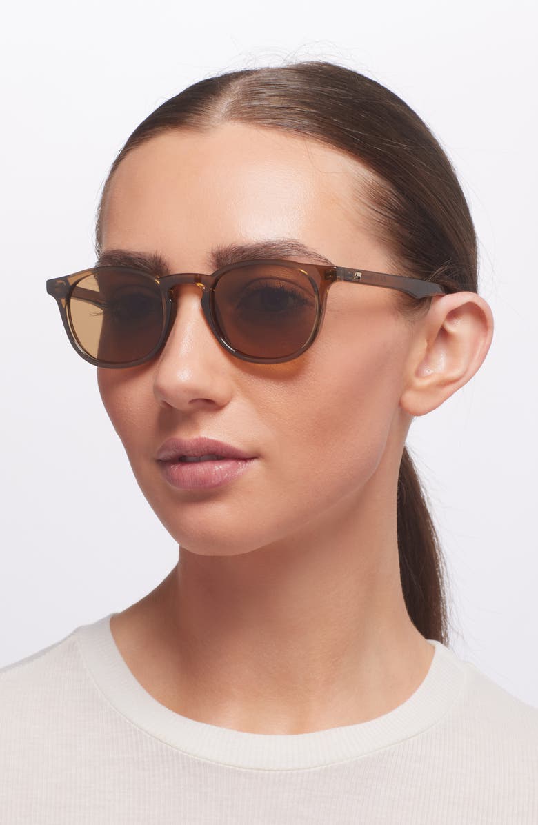 Le Specs Club Royale 48mm Round Sunglasses, Alternate, color, Umber / Light Brown Mono