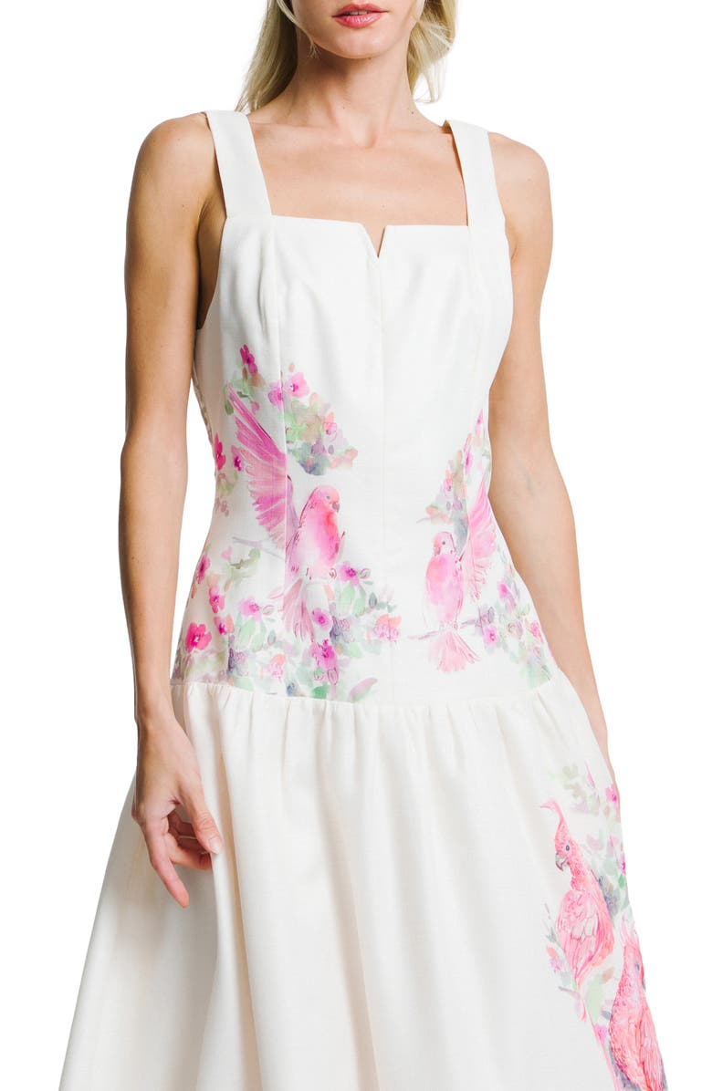 CIEBON Marsella Print Square Neck Maxi Sundress, Alternate, color, Cream Multi