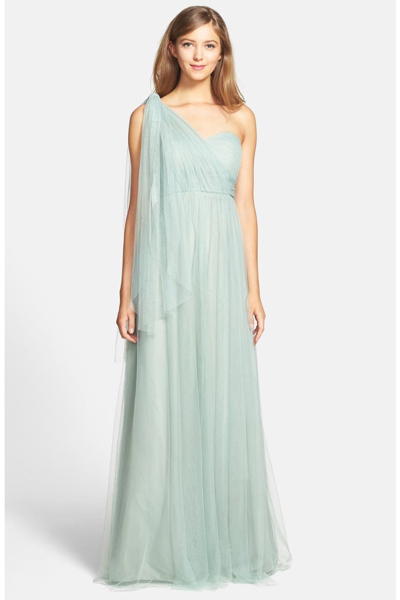 Annabelle Convertible Tulle Column Dress, Alternate, color, SEA GLASS