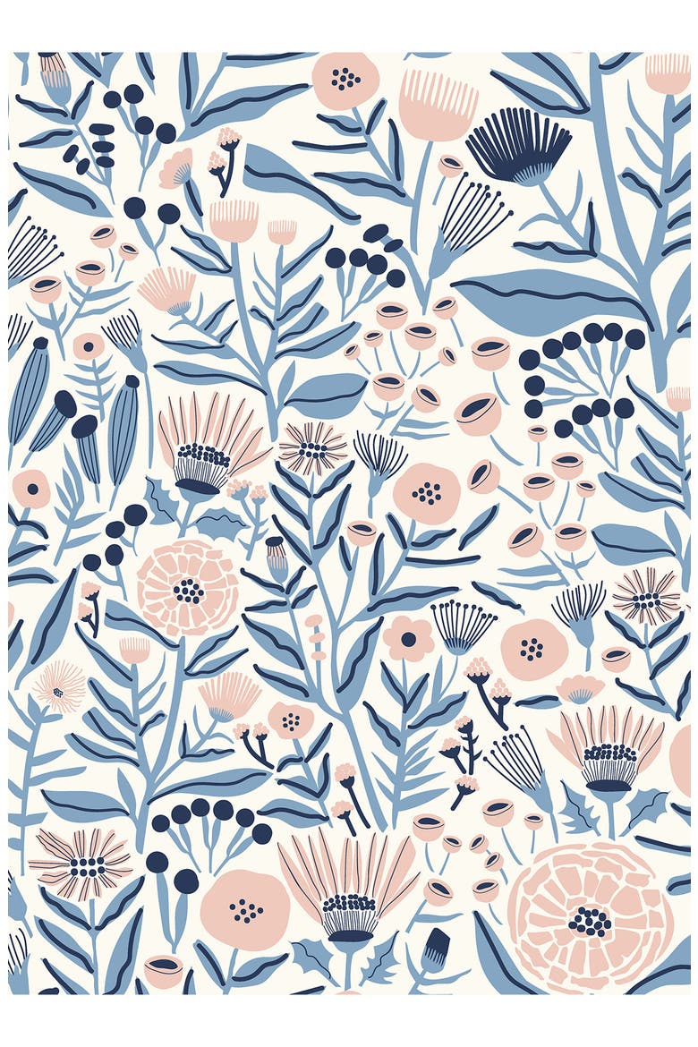 Marigold Forest Peel & Stick Wallpaper, Main, color, BLUE
