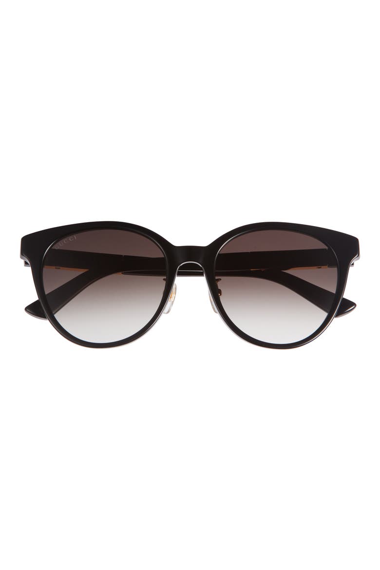 56mm Round Sunglasses, Main, color, BLACK BLACK GREY