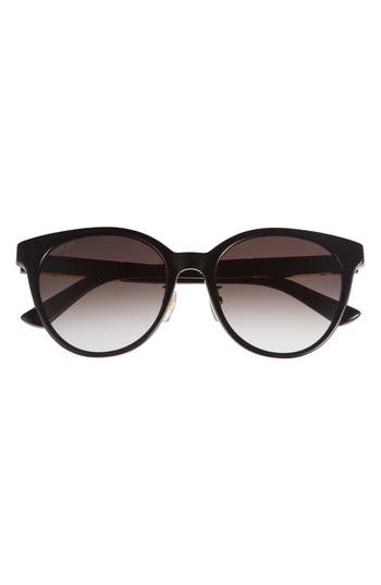Gucci 56mm Round Sunglasses In Gold