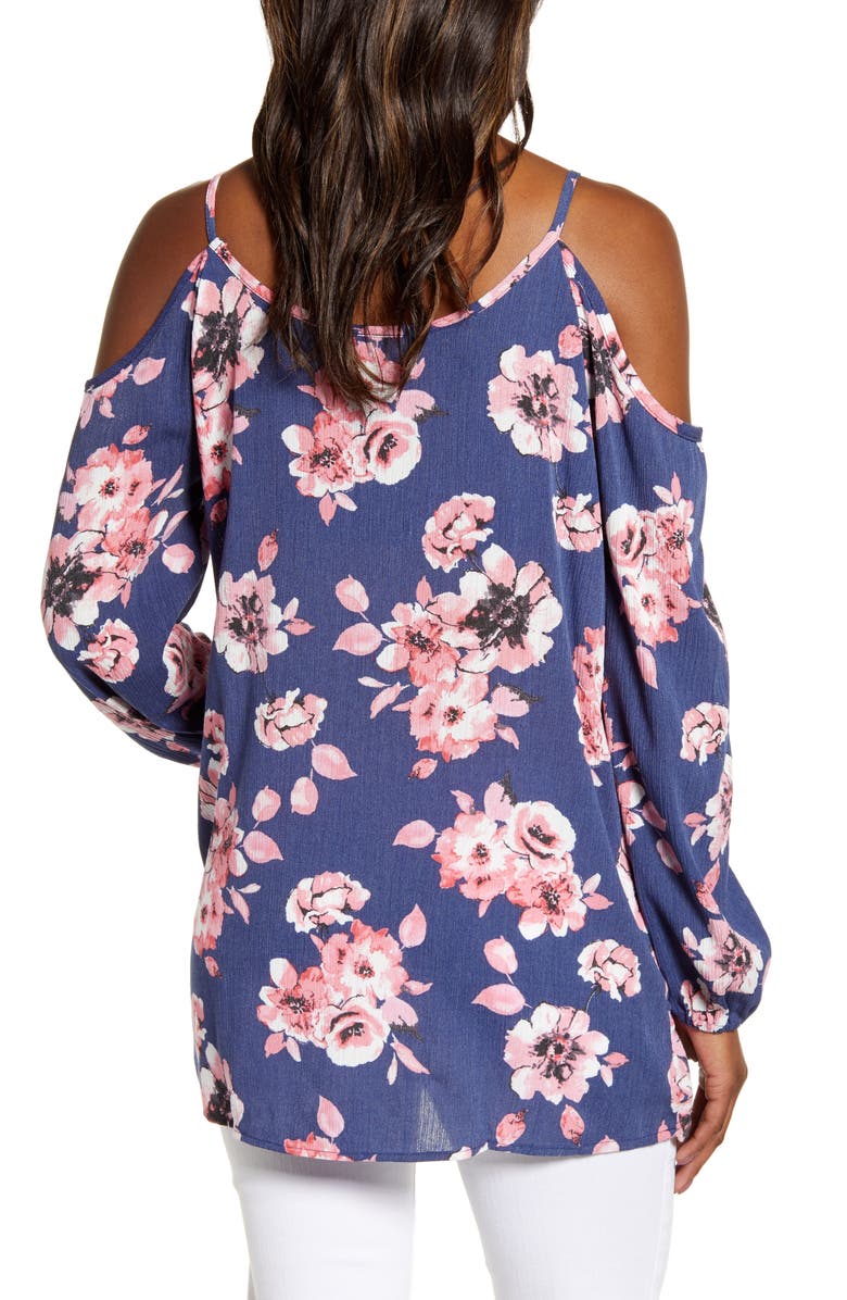 Fourteenth Place Floral Cold Shoulder Maternity Top, Alternate, color, 