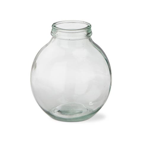 Recycled Glass Jar Vase Small Decorative Clear Summer