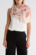 Nine West Painterly Blooms Gauze Square Scarf