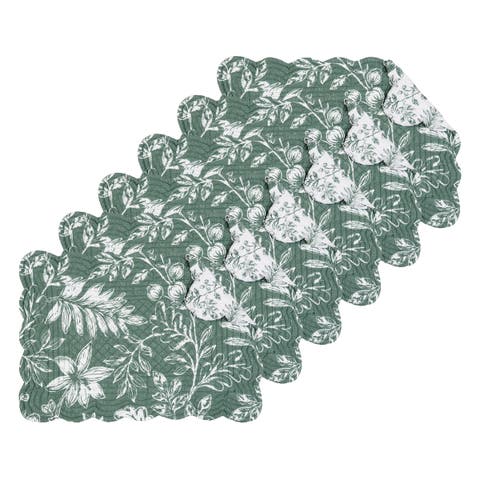 Everview Sage Reversible Machine Wash Set of 6 Placemats 13" x 19"