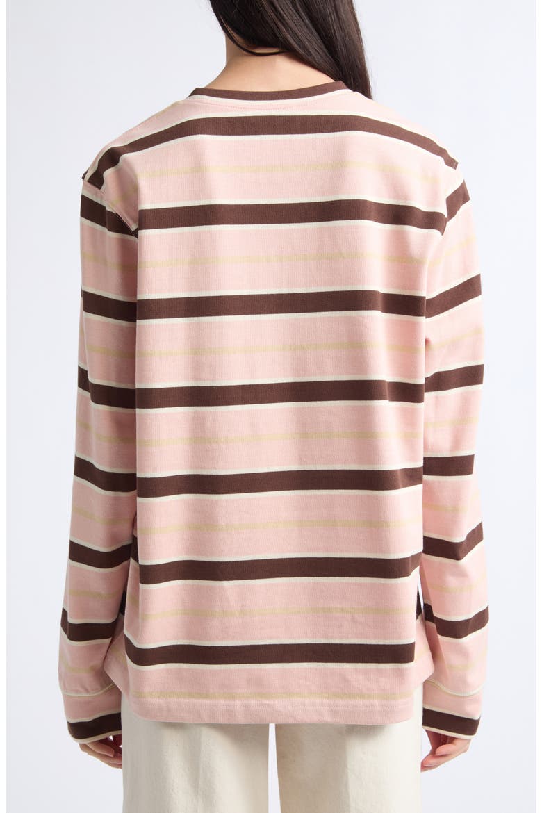 Flynn Stripe Long Sleeve Cotton T-Shirt, Alternate, color, PINK