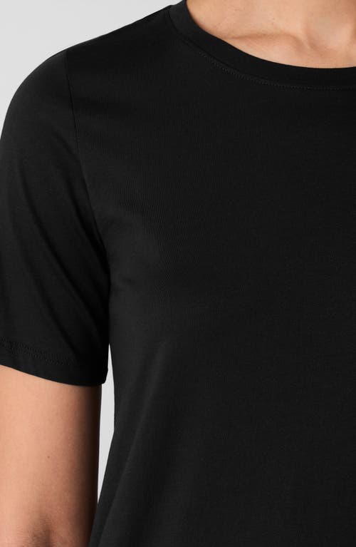 Eileen Fisher Organic Cotton Crewneck T-shirt In Black