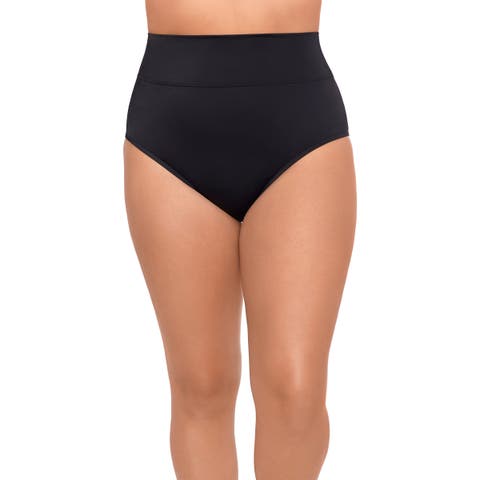 Wide Waistband Yoke-Top Control Swim Brief