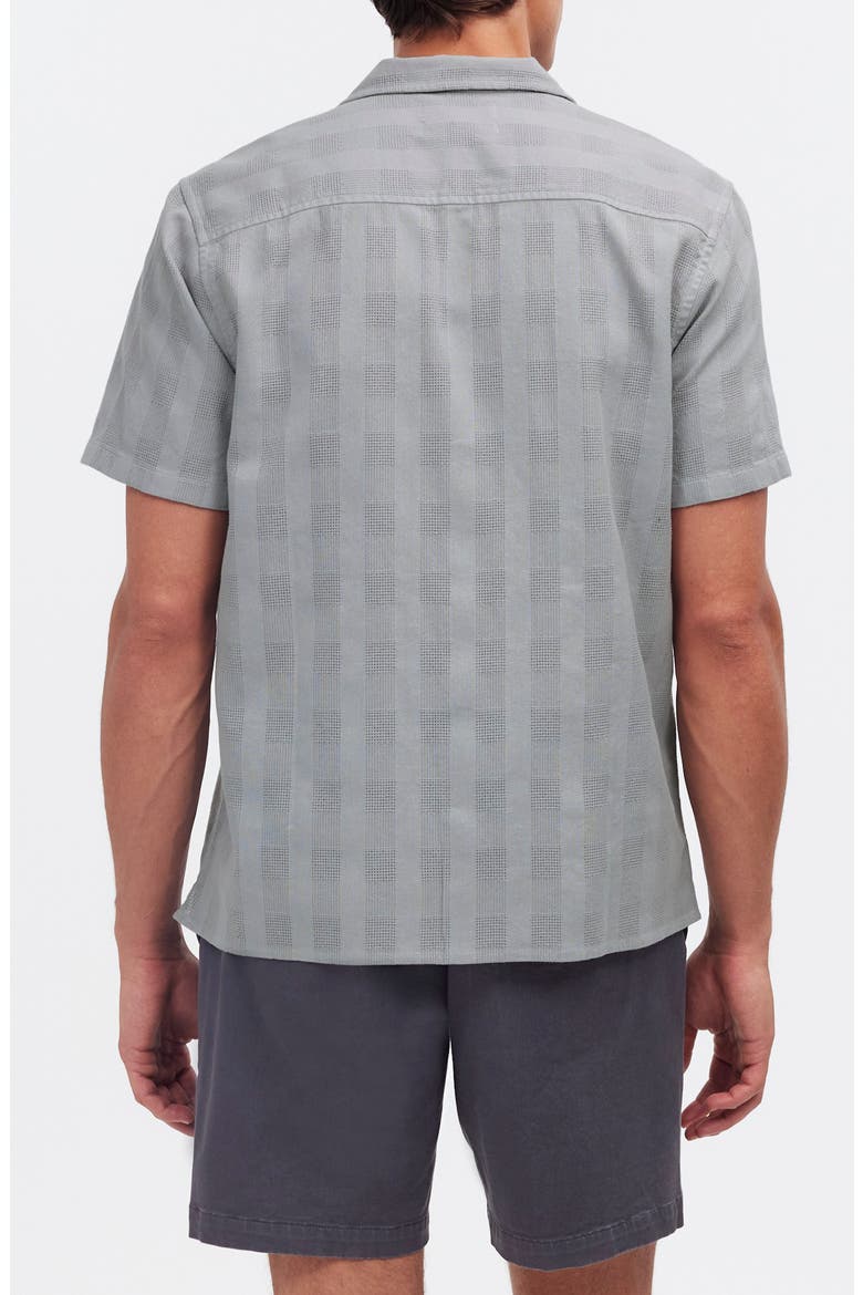 Textured Dobby Camp Shirt, Alternate, color, SILVER GRANITE