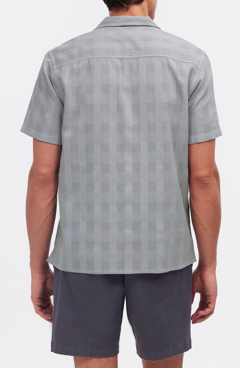 Madewell Textured Dobby Camp Shirt, Alternate, color, Silver Granite