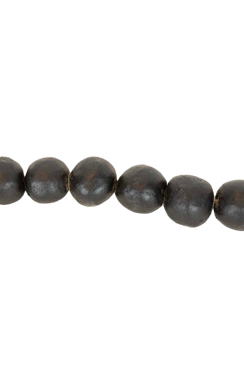 Foreside Home and Garden Bead Garland Black Terracotta & Jute, Alternate, color, Black