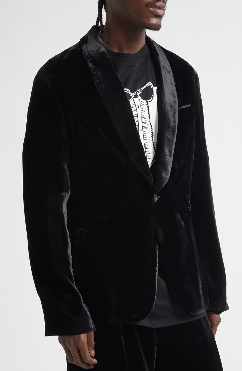 TAKAHIROMIYASHITA TheSoloist. Shawl Collar Jacket, Alternate, color, Black