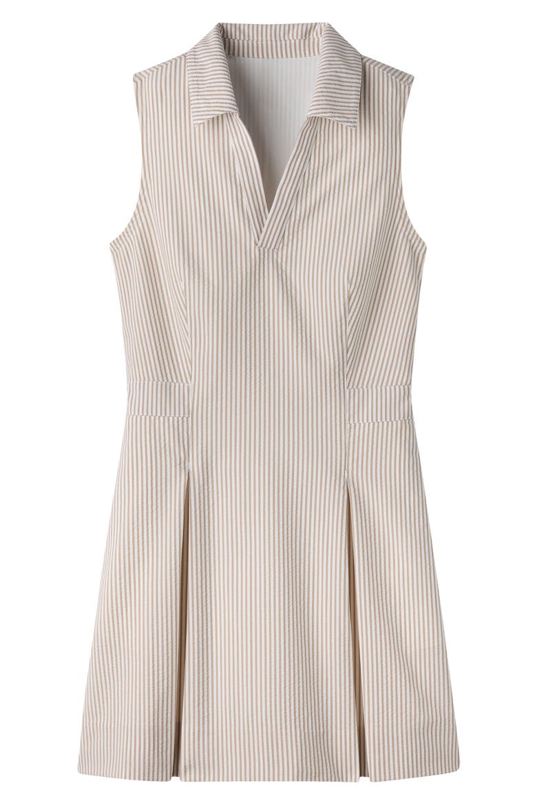 Saltair Stripe Seersucker Minidress, Alternate, color, TAUPE STRIPE