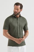 Brunello Cucinelli Virgin wool, silk and cotton piqué polo shirt with spread collar