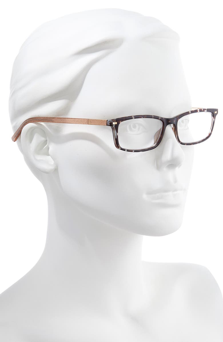 Kate Spade New York jodie 50mm rectangular reading glasses, Alternate, color, Tortoise/ Beige