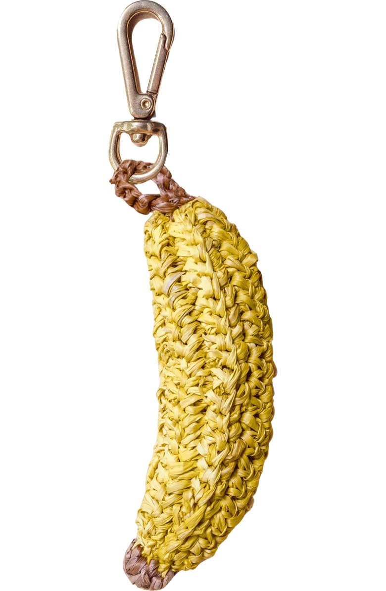 LIKHA Banana Raffia Bag Charm, Main, color, Yellow