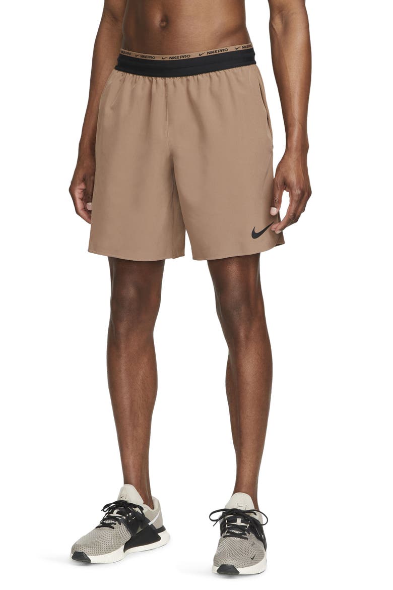 Pro Dri-FIT Flex Rep Athletic Shorts, Main, color, ARCHAEO BROWN/ BLACK