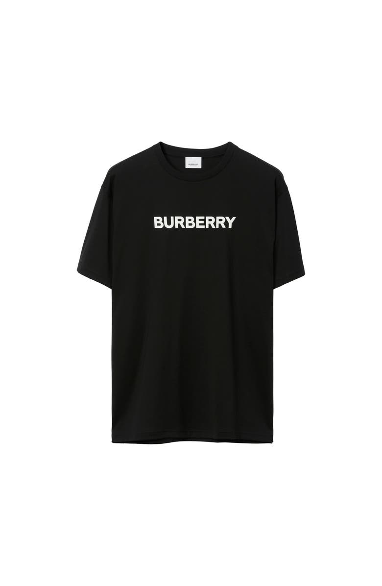 Burberry Logo Cotton T-shirt, Alternate, color, Black
