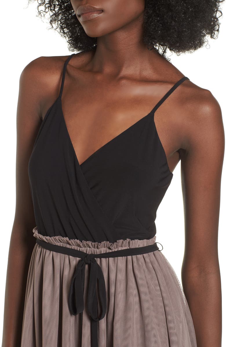 Leith Mixed Media Midi Dress, Alternate, color, 