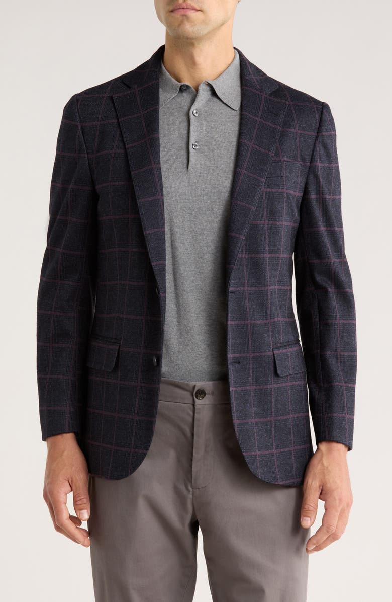 Brooks Brothers Windowpane Blazer, Main, color, Navy