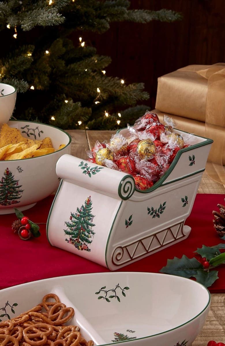 Spode Christmas Tree Sleigh Figurine, Alternate, color, 