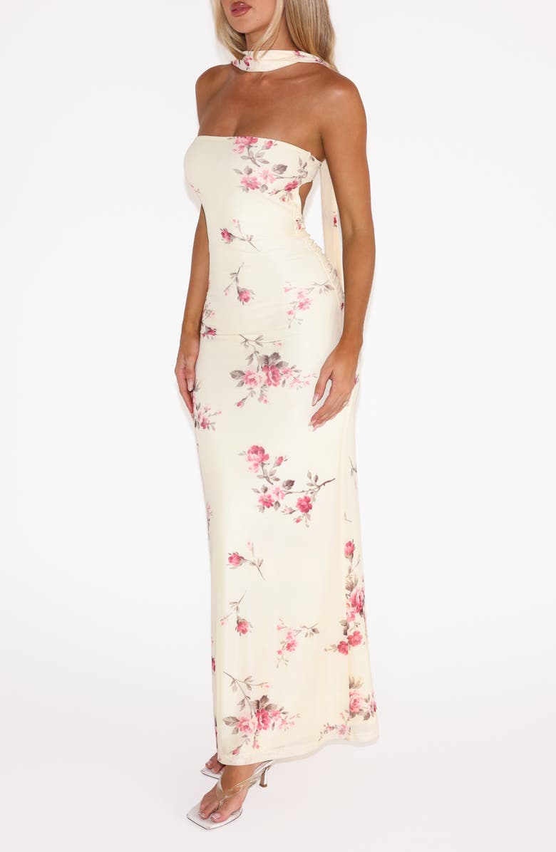 Tiger Mist Daniela Floral Print Scarf Maxi Dress, Alternate, color, Yellow