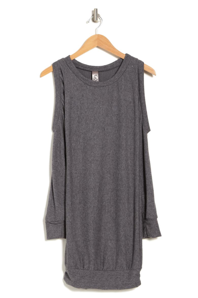 Cold Shoulder Long Sleeve Body-Con Dress, Alternate, color, CHARCOAL