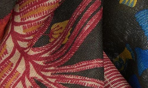 Drake's Palms & Birds Wool & Silk Bandana In Red