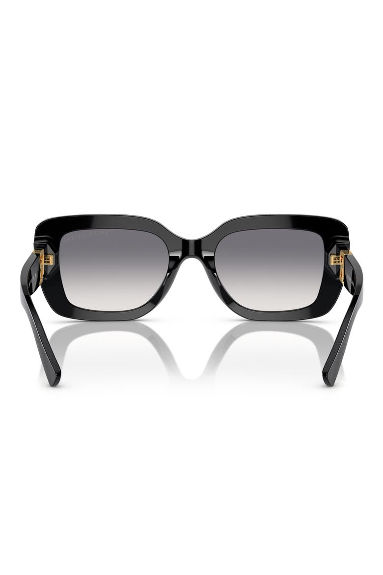 55mm Nikki Gradient Rectangle Sunglasses, Alternate, color, BLACK / GRADIENT PURPLE