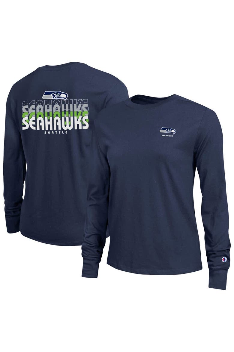 Women's Champion College Navy Seattle Seahawks Core Long-Sleeve T-Shirt, Main, color, College Navy