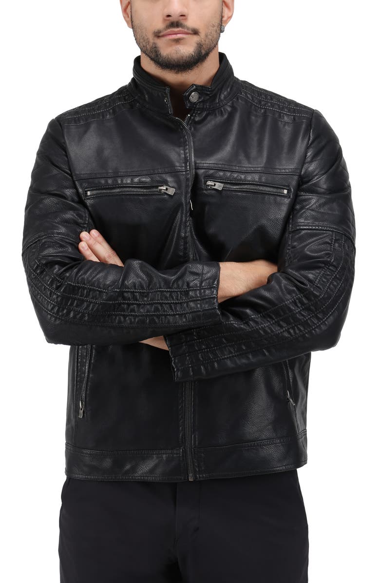 XRAY Faux Leather Moto Jacket, Alternate, color, Black